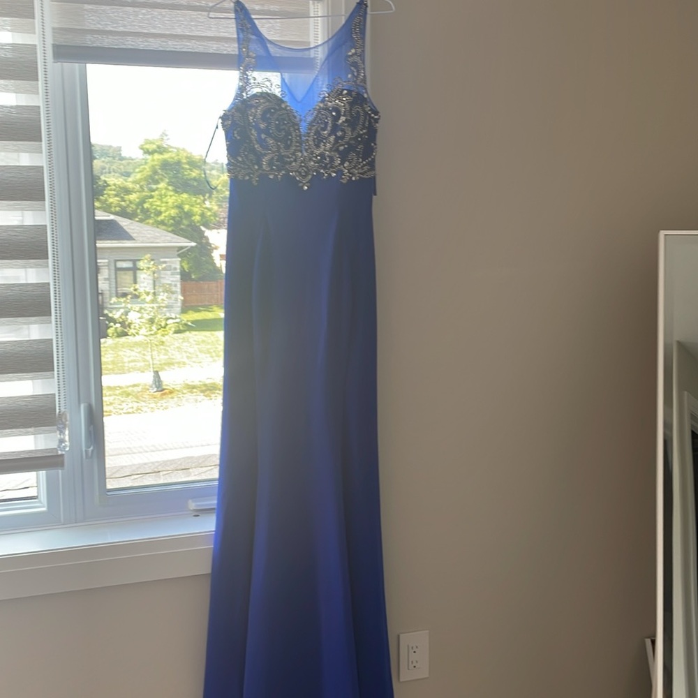 ED YOUNG Blue Party Dress With Stones
